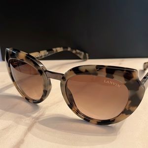 Lanvin tortoise modified cat eye sunglasses